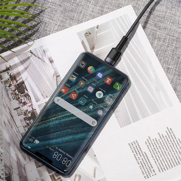 Baseus Cafule Kabel USB Typ C SuperCharge 40W Quick Charge 3.0 QC 3.0 Kabel 1m grau-schwarz (CATKLF-PG1)