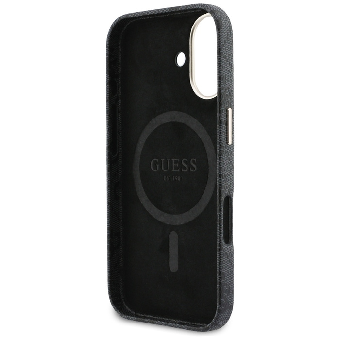 Etui Guess 4G Script MagSafe do iPhone   17 czarny