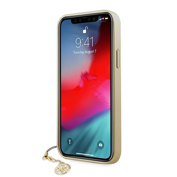 Puzdro GUESS Apple iPhone 12 Pro Max 6.7 4G Charms Collection GUHCP12LGF4GBR Hnedý pevný obal 