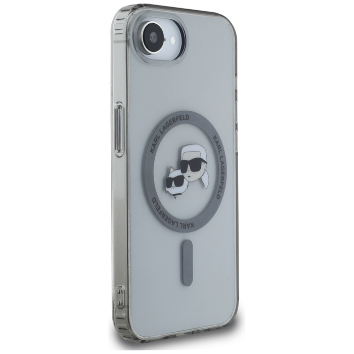 Etui Karl Lagerfeld IML Metal Karl &     Choupette Heads MagSafe do iPhone 16e czarny