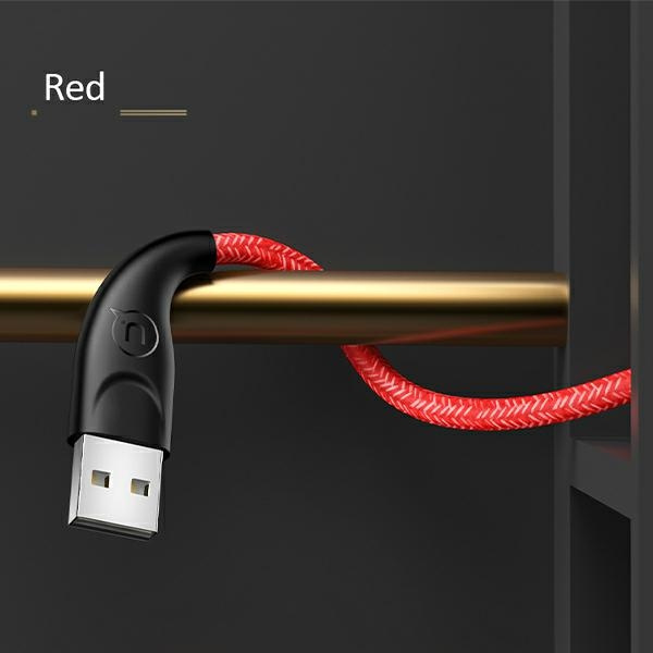 USAMS Kabel geflochtenes U41 Lightning Schnellladekabel 3m rot/rot SJ397USB02 (US-SJ397)