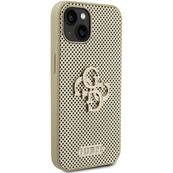 Guess GUHCP15SPSP4LGD iPhone 15 6.1" gold/gold hardcase Perforated 4G Glitter