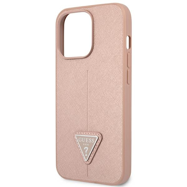 Hülle Guess GUHCP14XPSATLP iPhone 14 Pro Max 6,7" rosa/rosa hartcase SaffianoDreieck Logo