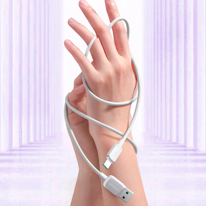 Joyroom Multi-Color Series A14 USB-A/USB-C 3A-Kabel 1,2 m – Weiß