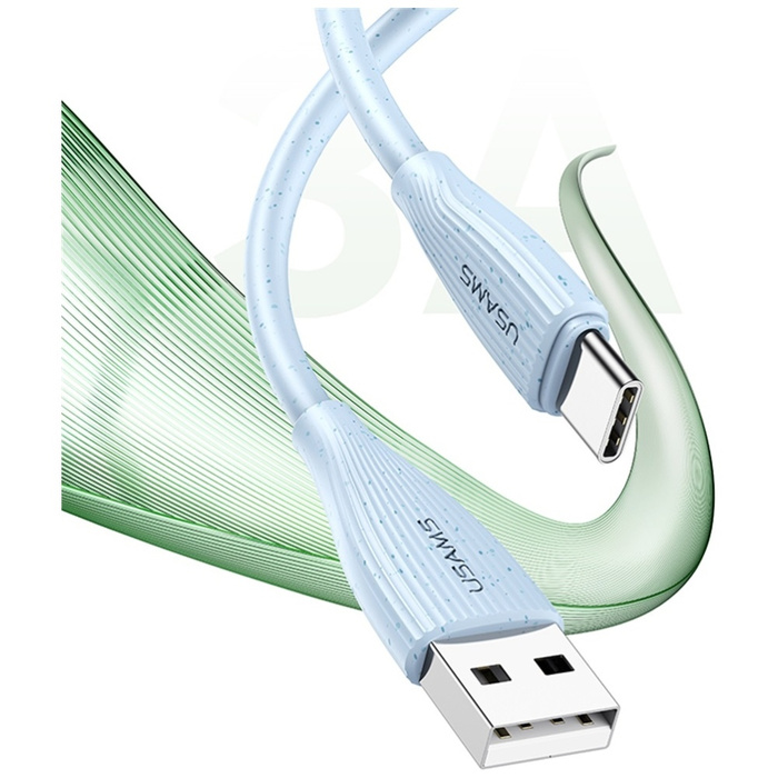 Kabel USAMS Green Series SJ714 18W 3A    USB-A do USB-C 1m biały