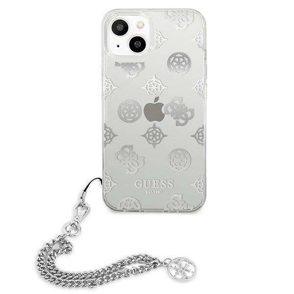 Coque GUESS Apple iPhone 13 Mini Peony Chain Collection Silver Hardcase