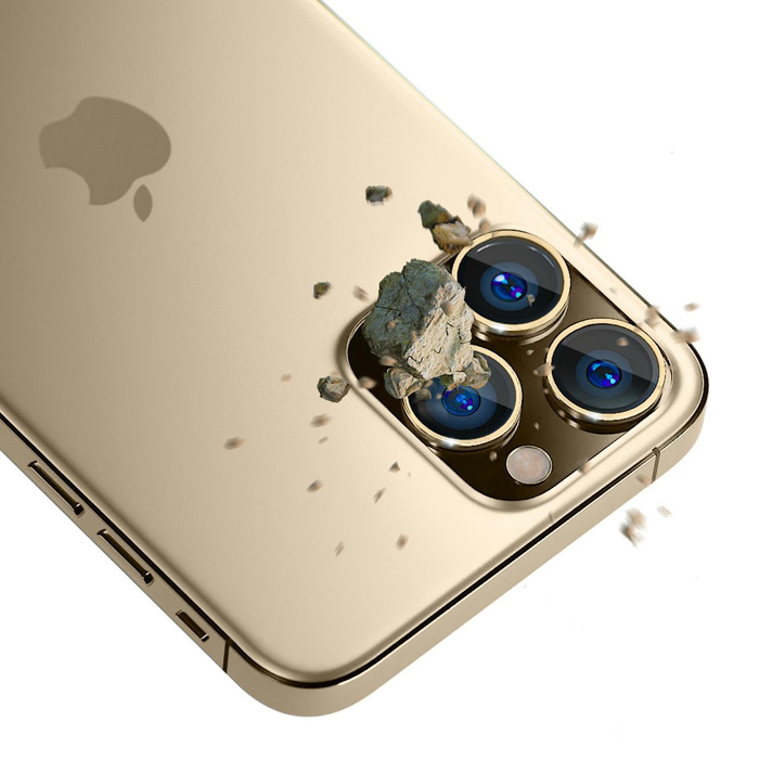 3mk Lens Protection Pro iPhone 13 Pro / 13 Pro Max gold/gold Protection for camera lens with mounting frame 1pc.