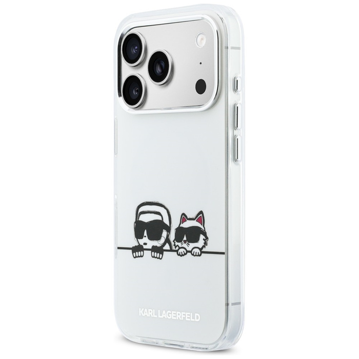 Etui Karl Lagerfeld IML Karl & Choupette Peekaboo Logo MagSafe do iPhone 17 Pro biały
