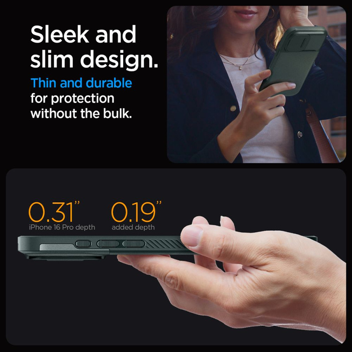 Funda Spigen Armor Mag MagSafe IPhone OPTIK 16 PRO MAX VERDE ABISMO