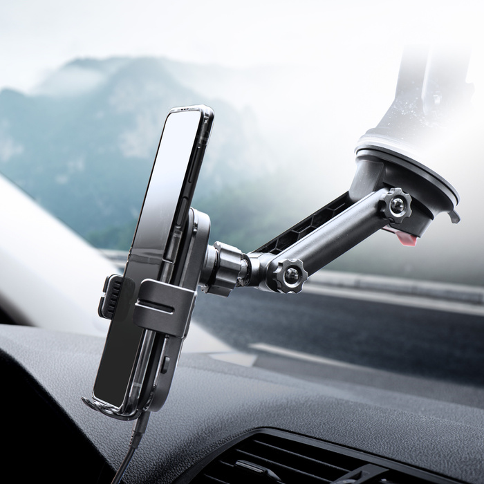 FORCELL uchwyt samochodowy do deski/szyby z ładowaniem indukcyjnym 15W HS4