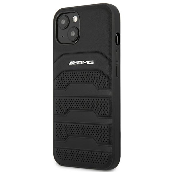 AMG AMHCP14MGSEBK iPhone 14 Plus 6,7" schwarz/schwarz hartcase Leder Debossed Lines