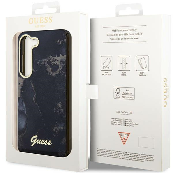Funda Guess Guhcs23shtmrsk S23 S911 Negro/Negro Durocase Colección Golden Marble Case