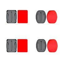 Set di basi di montaggio piatte e arrotondate per videocamere sportive GoPro, DJI Osmo Action, EKEN, SJCam, Insta360 con nastri 3M - 2 pezzi