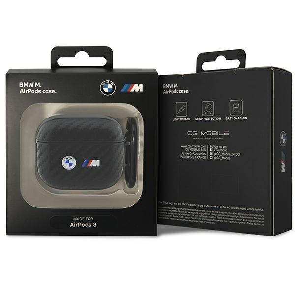 BMW BMA3WMPUCA2 AirPods 3ª generación cubierta negro/negro Carbono Doble Metal Logotipo
