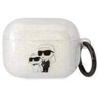 Karl Lagerfeld KLAPHNKCTGT Copertura Airpods Pro trasparente Gliter Karl&amp;Choupette
