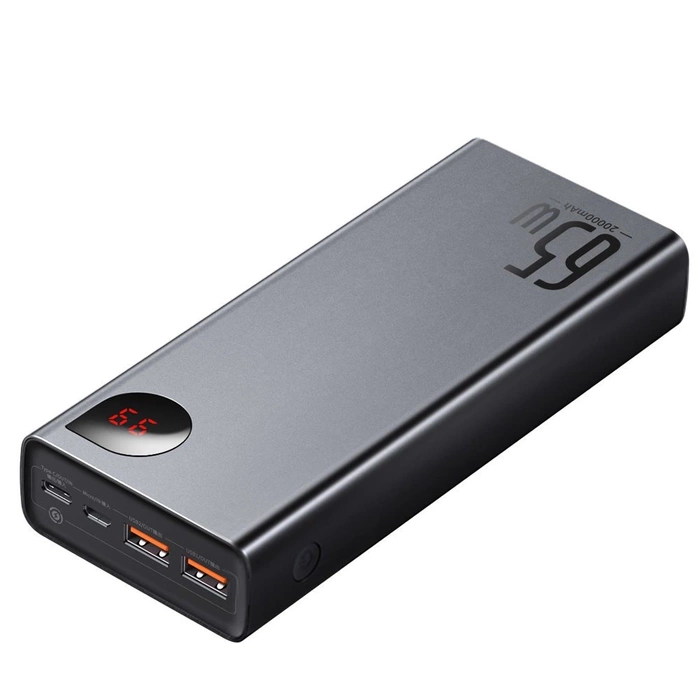 Baseus Adaman power bank 2x USB / 1x USB tipo C / 1x micro USB 20000mAh 65W Quick Charge 4.0 Power Delivery Nero (PPIMDA-D01)