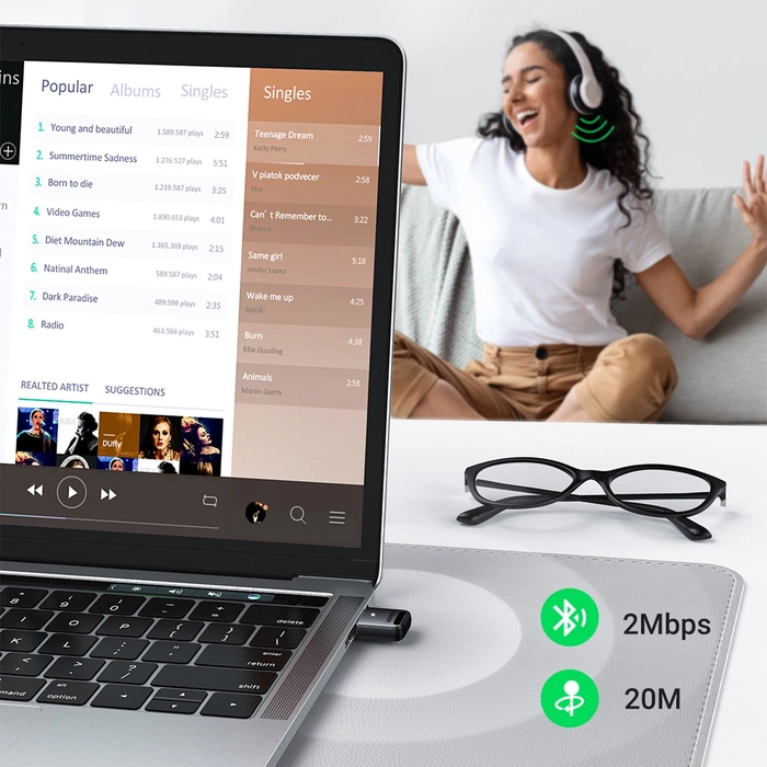 UGREEN CM390 Bluetooth 5.0 USB adapter (fekete)