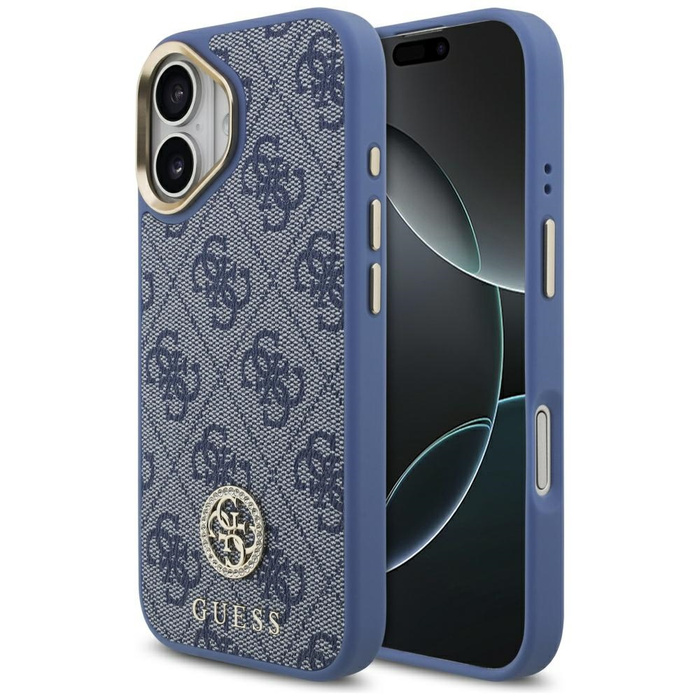 Etui Guess 4G Strass Logo MagSafe do     iPhone 17 niebieski