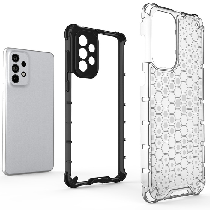 Hülle Honeycomb hülle gepanzerte Hülle mit Gel-Rahmen Samsung Galaxy A73 transparent Case