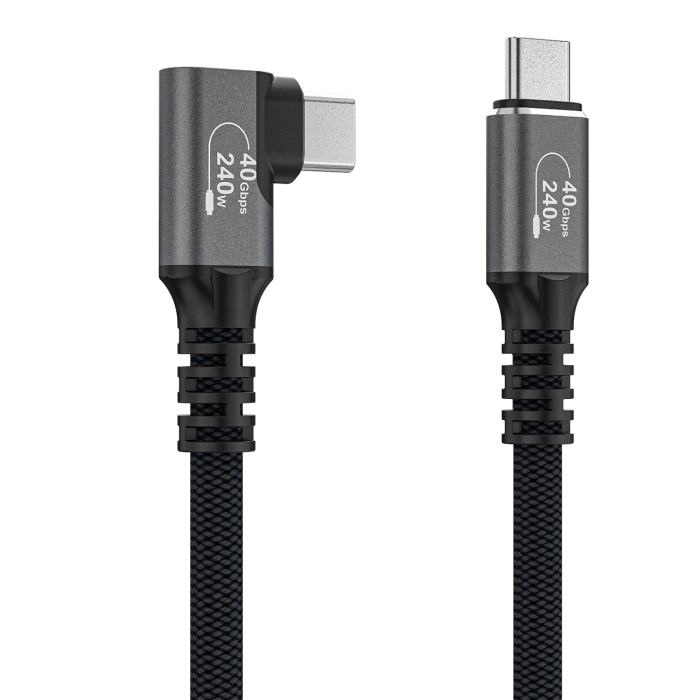 Kabel kątowy Wozinsky WPS1-UY41S USB-C Thunderbolt 4 240W 1,5m 4K - czarny
