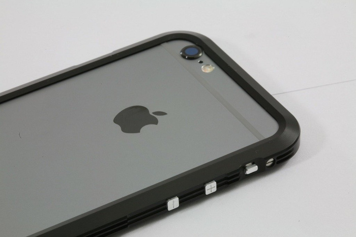 Puzdro LJY Assem 1 iPhone 6 6S Hliníkový rám nárazníka čierny