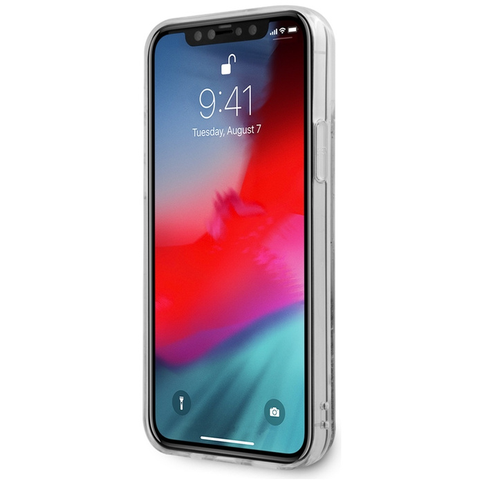 Pouzdro GUESS Apple iPhone 12 Mini 4G Liquid Glitter GUHCP12SLG4GSLG Zlaté pevné pouzdro