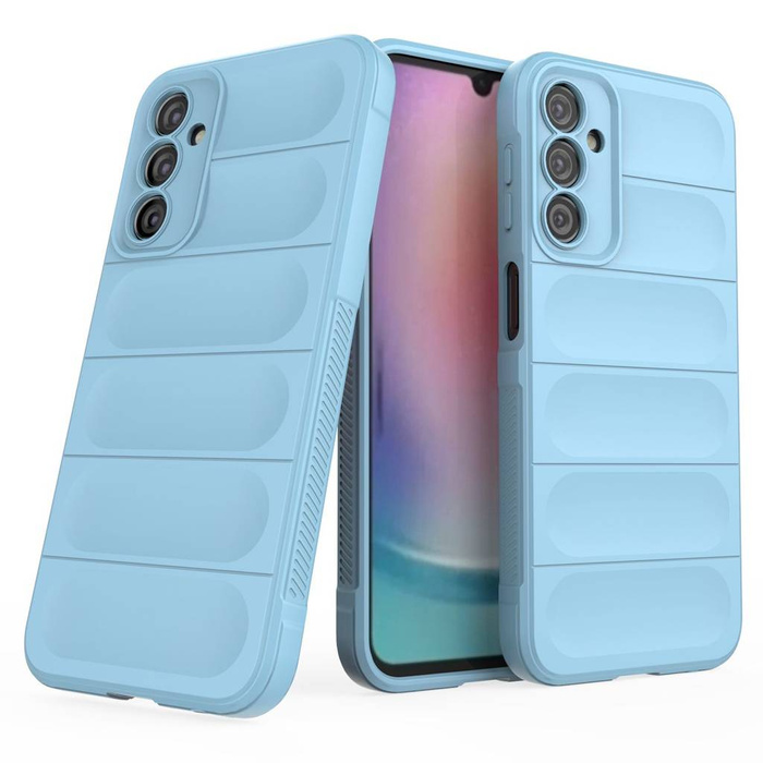 Custodia Magic Shield per Samsung Galaxy A24 4G cover blindata flessibile azzurro