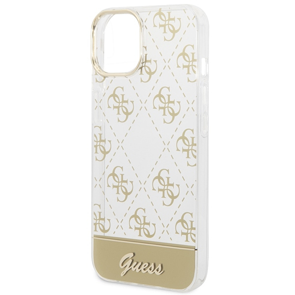 Case GUESS Apple iPhone 14 Plus 4G Pattern Script Gold Hardcase