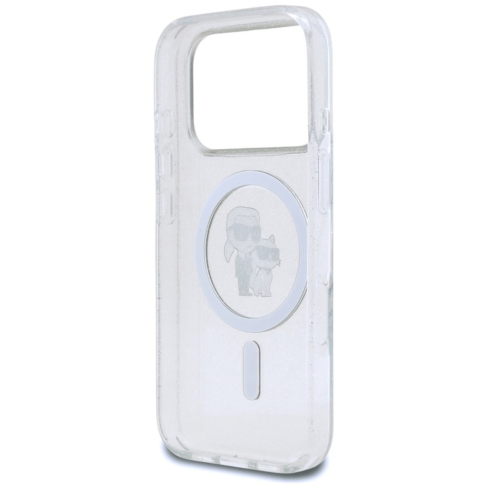 Etui Karl Lagerfeld IML Karl Choupette   Glitter MagSafe do iPhone 17 Pro Max przezroczysty
