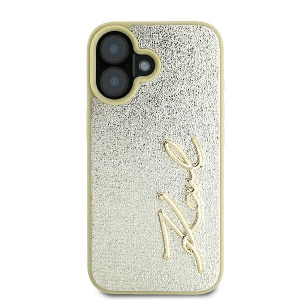 Etui Karl Lagerfeld iPhone 16 6.1" złoty/gold hardcase Metal Signature