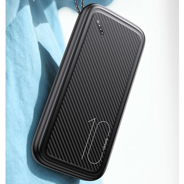 Powerbanka USAMS PB56 10000mAh 2xUSB / USB-C / MicroUSB Fast Charge černá/černá 10KCD15001 (US-CD150)