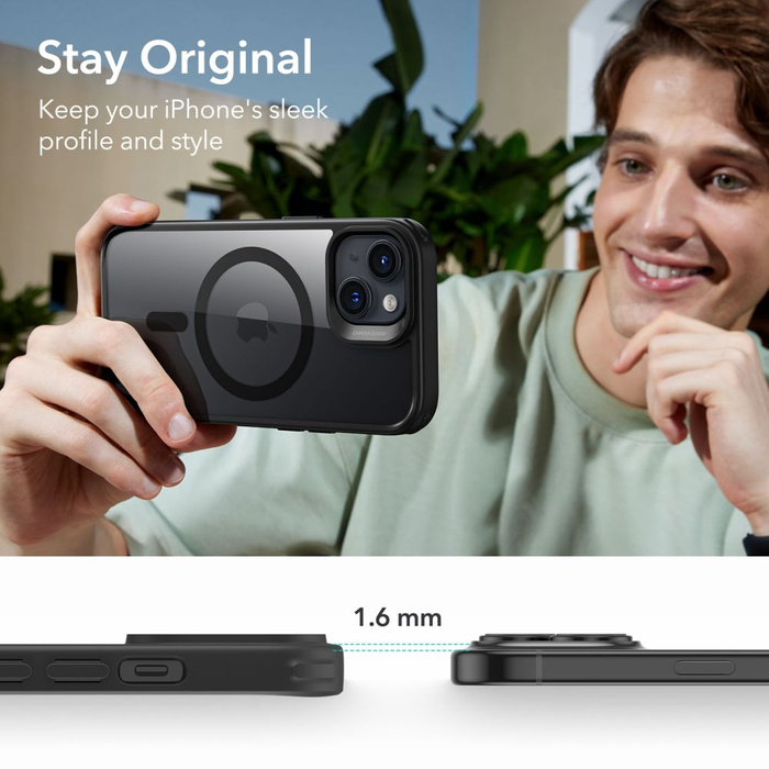 Coque Esr Ch Halolock MagSafe iPhone 15 clair/noir Case