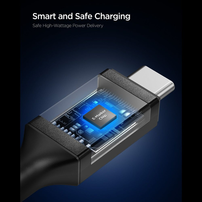 Spigen EB10020CC ESSENTIAL TYP-C KABEL 100W 200CM SCHWARZ