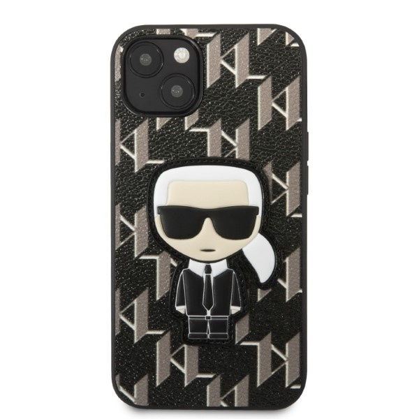 Coque Karl Lagerfeld iPhone 13 Mini 5.4" Hardcase Noir/noir Monogram Iconik Patch Case