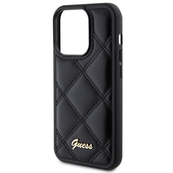 Etui Guess GUHCP15XPSQSQSK iPhone 15 Pro Max 6.7" czarny/black hardcase Quilted Metal Logo Case