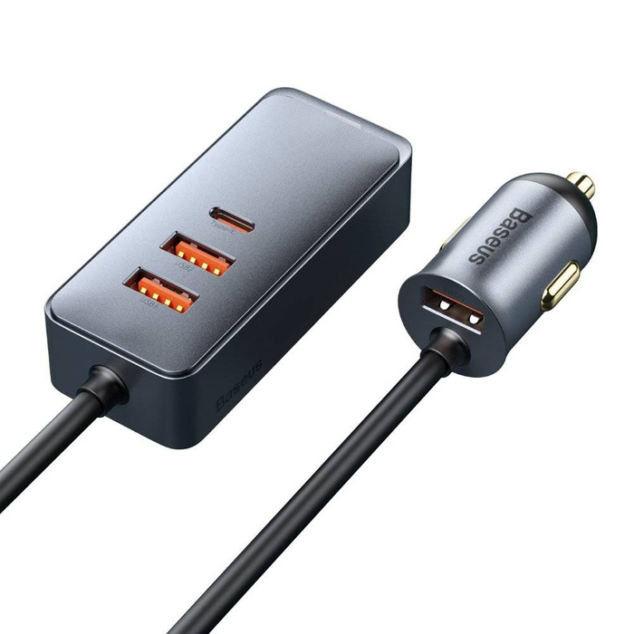 Baseus Share Together nabíječka do auta 3x USB / USB Type C 120W PPS Quick Charge Power Delivery šedá (CCBT-B0G)