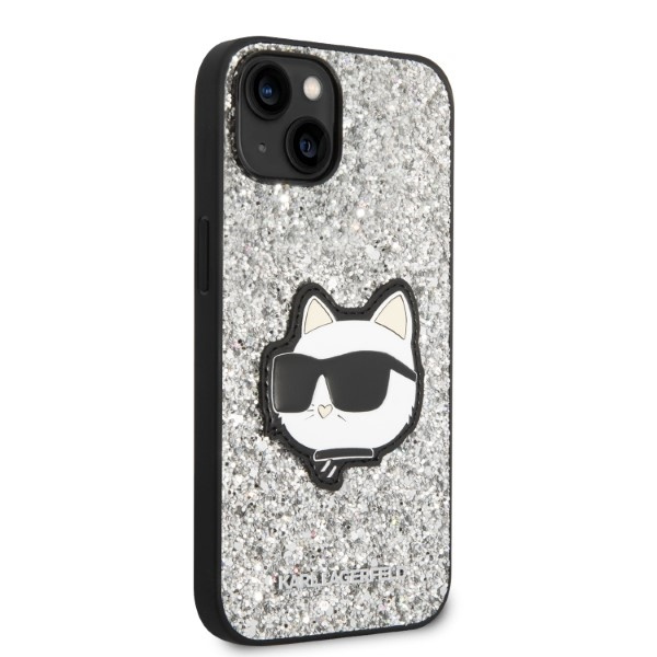 Etui Karl Lagerfeld Klhcp14sg2cps Iphone 14 6,1" Srebrny/silver Hardcase Glitter Choupette Patch Case