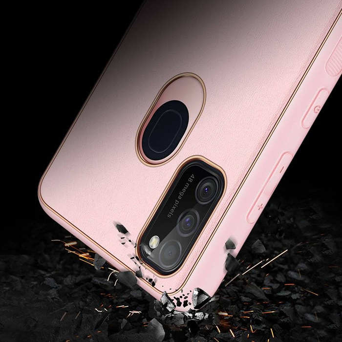 Elegantní kryt Dux Ducis Yolo z ekologické kůže pro Samsung Galaxy M30s růžový