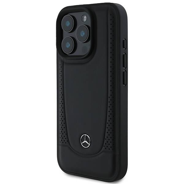 Etui Mercedes iPhone 16 Pro 6.3" czarny/black hardcase Leather Urban