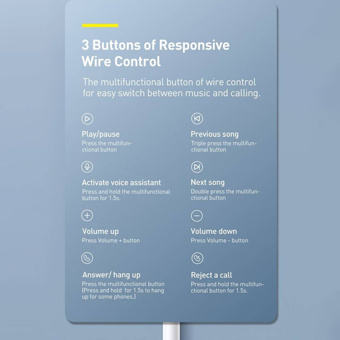 Casque filaire minijack Baseus Encok H17 3,5 mm blanc (NGCR020002)