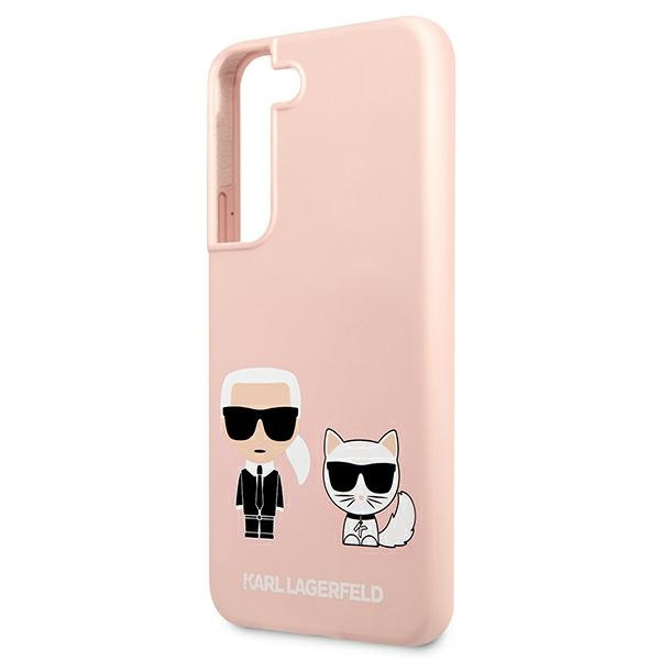 Pouzdro KARL LAGERFELD Samsung Galaxy S22 Plus Silicone Ikonik Karl & Choupette Pink Hardcase