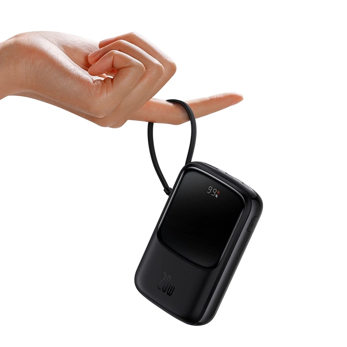 [RETURNED ITEM] Powerbanka 10000mAh 20W Baseus Qpow Pro Overseas Edition + kabel USB C 3A – černý