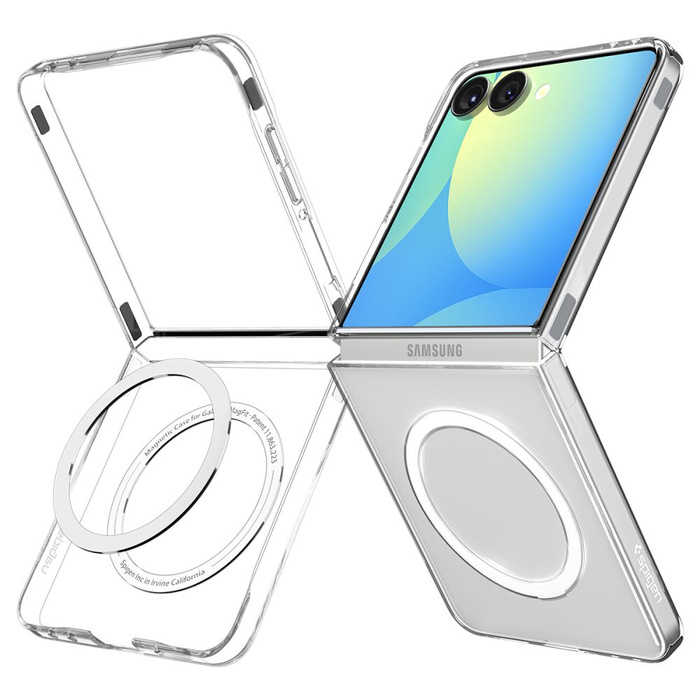 FUNDA SPIGEN SAMSUNG GALAXY Z FLIP 7 AIRSKIN MAG MAGSAFE CRISTAL TRANSPARENTE BLANCA