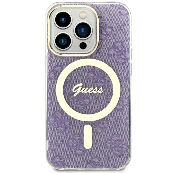 Hülle Guess GUHMP14LH4STU iPhone 14 Pro 6.1" lila/violett hartcase 4G MagSafe Case