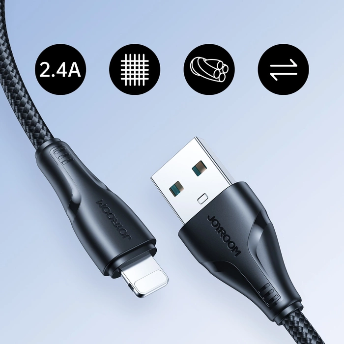 Joyroom Kabel USB - Lightning 2.4A Surpass Series 1.2 m schwarz (S-UL012A11)