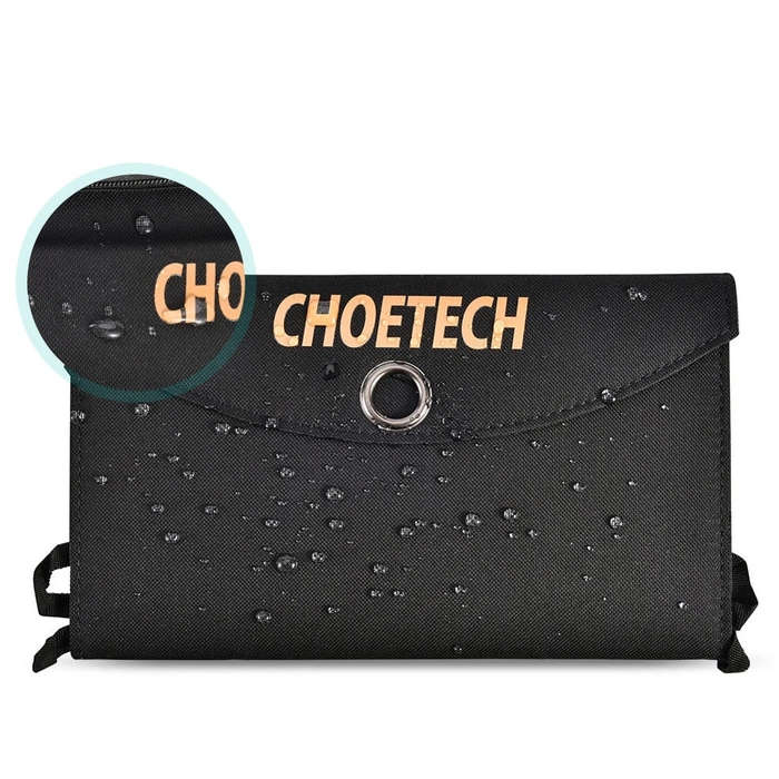 Choetech Caricabatterie solare pieghevole 19W 2x USB 2,4A nero (SC001)