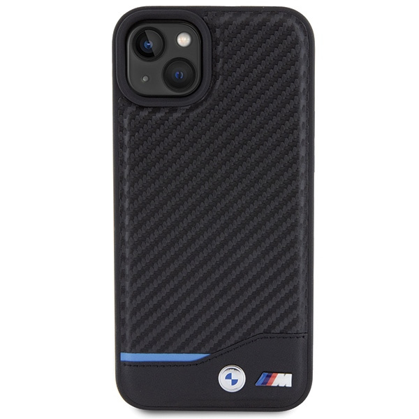 Etui BMW BMHCP15M22NBCK iPhone 15 Plus 6.7" czarny/black Leather Carbon Case