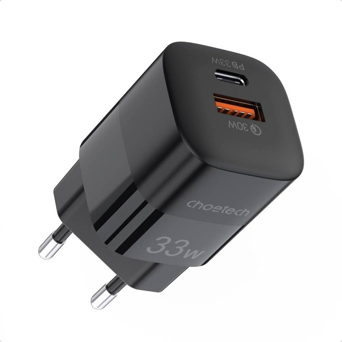 Choetech Schnelles USB-Wandladegerät USB Typ C PD QC 33W schwarz (PD5006)