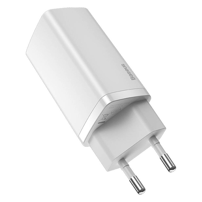 Baseus GaN2 Lite Fast 65W USB / USB tipo C Quick Charge 3.0 Power Delivery (nitruro di gallio) bianco (CCGAN2L-B02)