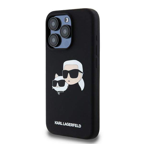 Etui Karl Lagerfeld KLHMP15LSKCHPPLK iPhone 15 Pro 6.1" czarny/black hardcase Silicone Karl & Choupette MagSafe